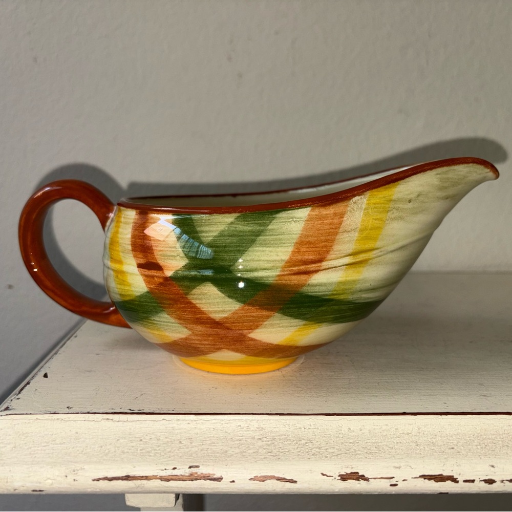 Vintage 1940s/1950s Vernon Kilns Vernoware Homespun Plaid Gravy Boat